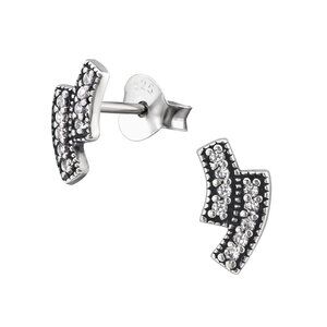 Sterling Silver Pavé Bar Studs – Dainty, Elegant & Perfect for Ear Stack